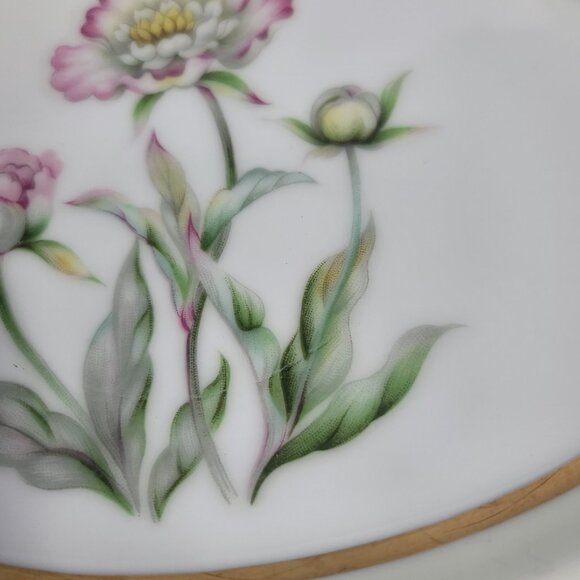 Mikado Harmony Oval Serving Platter Cream Rim Pink Floral Center - Picture 11 of 16